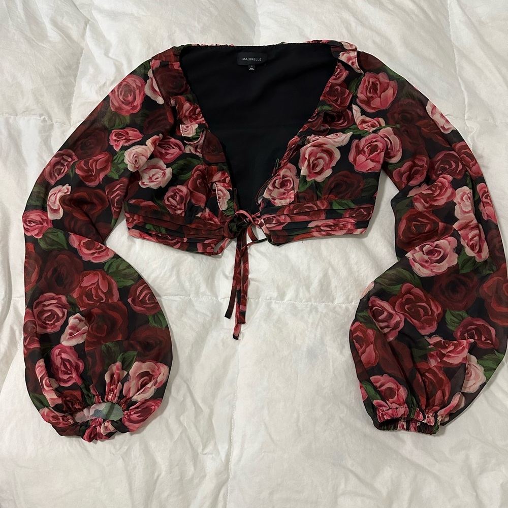 MAJORELLE Rocsi Blouse in Red Painted Dreams